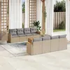 Image de vidaXL Salon de Jardin avec Coussins 9 pcs, Canapés de Terrasse, Ensemble de Meubles de Patio, Mobilier d'Extérieur, Mélange 3225821