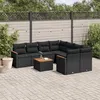 Image de Salon de jardin modulable VIDAXL resine tressee noir 9 pieces x 61.5 x 69 8 personnes