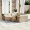 Image de Salon de jardin modulable vidaxl 9 pieces 8 personnes beige 62 x 62 x 69 cm resine tressee