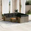 Image de Salon de jardin modulable Vidaxl resine tressee gris 9 pieces 62 x 62 x 69 cm 8 personnes