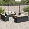 Image de vidaXL Salon de Jardin avec Coussins 13 pcs, Canapés de Terrasse, Ensemble de Meubles de Patio, Mobilier d'Extérieur, Noir 3225839