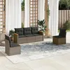 Image de Salon de jardin modulable Vidaxl resine tressee gris 5 pieces 62 x 55 x 69 5 personnes