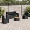 Image de Salon de jardin modulable Vidaxl resine tressee 5 personnes noir 62 x 55 x 69 cm 6 pieces