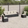 Image de Salon de jardin modulable Vidaxl 6 personnes resine tressee noir 62 x 55 x 69 6 pieces