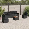 Image de vidaXL Salon de Jardin avec Coussins 7 pcs, Canapés de Terrasse, Ensemble de Meubles de Patio, Mobilier d'Extérieur, Noir 3225866