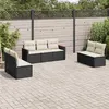 Image de Salon de jardin modulable Vidaxl resine tressee noir 7 pieces 62 x 55 x 69 7 personnes