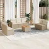 Image de Salon de jardin modulable vidaxl 8 pieces 7 personnes rotin 62 x 55 x 69 cm beige