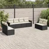 Image de vidaXL Salon de Jardin avec Coussins 8 pcs, Canapés de Terrasse, Ensemble de Meubles de Patio, Mobilier d'Extérieur, Noir 3225888
