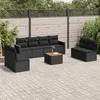 Image de Salon de jardin modulable Vidaxl resine tressee noir 8 personnes 62 x 55 x 69 cm 9 pieces