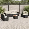Image de vidaXL Salon de Jardin avec Coussins 9 pcs, Canapés de Terrasse, Ensemble de Meubles de Patio, Mobilier d'Extérieur, Noir 3225895