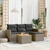 Image de Salon de jardin modulable Vidaxl resine tressee gris 5 pieces x 61.5 x 69 4 personnes