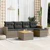 Image de Salon de jardin modulable Vidaxl resine tressee gris 6 pieces x 61.5 x 69 5 personnes