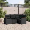 Image de Salon de jardin modulable Vidaxl resine tressee noir 4 pieces 62.0 x 62 x 69 4 personnes