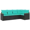 Image de Salon de jardin modulable GENERIQUE noir resine tressee 5 pieces 62 x 55 x 69 cm
