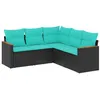 Image de Salon de jardin modulable GENERIQUE resine tressee noir 5 pieces 62 x 62 x 69 cm