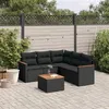 Image de Salon de jardin modulable VIDAXL resine tressee noir 6 pieces x 61.5 x 69 5 personnes