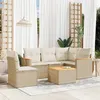Image de Vidaxl Salon de jardin modulable 6 pieces Resine tressee Beige 5 personnes 62 x 62 x 69 cm