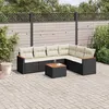 Image de vidaXL Salon de Jardin avec Coussins 7 pcs, Canapés de Terrasse, Ensemble de Meubles de Patio, Mobilier d'Extérieur, Noir 3226007