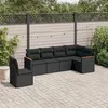 Image de vidaXL Salon de Jardin avec Coussins 6 pcs, Canapés de Terrasse, Ensemble de Meubles de Patio, Mobilier d'Extérieur, Noir 3226013