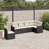 Image de Salon de jardin modulable Vidaxl 6 pieces 6 personnes noir 62 x 62 x 69 cm resine tressee