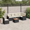 Image de vidaXL Salon de jardin 7 pcs avec coussins noir résine tressée 3226021