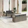 Image de Salon de jardin modulable Vidaxl resine tressee gris 6 pieces x 65.5 x 69 5 personnes