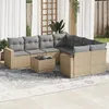 Image de Salon de jardin modulable vidaxl resine tressee 9 pieces beige 62 x 65.5 x 69 cm 8 personnes