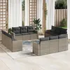 Image de Salon de jardin modulable Vidaxl resine tressee gris 12 pieces x 65.5 x 69