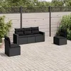 Image de Salon de jardin modulable Vidaxl resine tressee noir 5 pieces x 65.5 x 69 5 personnes