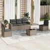 Image de vidaXL Salon de Jardin avec Coussins 6 pcs, Canapés avec Pieds Réglables, Ensemble de Meubles d'Extérieur Patio Terrasse, 3251137