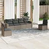 Image de Salon de jardin modulable Vidaxl resine tressee gris 6 pieces x 65.5 x 69 6 personnes
