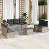 Image de vidaXL Salon de jardin 8 pcs avec coussins gris clair résine tressée 3251179