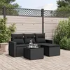 Image de Salon de jardin modulable vidaxl resine tressee noir 5 pieces 62 x 55 x 69 cm 4 personnes