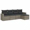 Image de Salon de jardin vidaXL 5 pièces avec coussins gris résine tressée