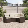 Image de Salon de jardin modulable vidaxl resine tressee marron 4 pieces 62 x 62 x 69 cm 4 personnes