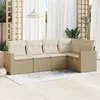Image de Salon de jardin modulable Vidaxl resine tressee beige 5 pieces 62.0 x 62 x 69