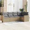 Image de Salon de jardin modulable Vidaxl resine tressee beige 5 pieces 62 x 62 x 69 5 personnes