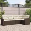 Image de Salon de jardin modulable Vidaxl resine tressee marron 5 pieces 62.0 x 62 x 69 5 personnes