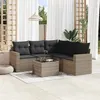 Image de Salon de jardin modulable vidaxl resine tressee 6 pieces gris 62 x 65.5 x 69 cm