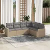 Image de Salon de jardin modulable VIDAXL resine tressee beige 6 pieces x 65.5 x 69 6 personnes