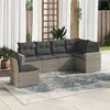 Image de Salon de jardin modulable vidaxl 6 personnes gris 6 pieces 62 x 62 x 69 cm resine tressee