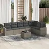 Image de Salon de jardin modulable vidaxl resine tressee gris 8 pieces 62 x 62 x 69 cm 7 personnes