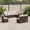 Image de Salon de jardin modulable vidaxl 8 personnes resine tressee marron 62 x 62 x 69 cm 8 pieces