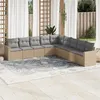 Image de Salon de jardin modulable Vidaxl resine tressee beige 9 pieces 62.0 x 62 x 69 9 personnes