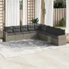 Image de vidaXL Salon de Jardin avec Coussins 9 pcs, Canapés avec Pieds Réglables, Ensemble de Meubles d'Extérieur Patio Terrasse, 3251427