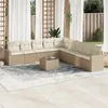 Image de Salon de jardin modulable GENERIQUE 10 pieces 9 personnes resine tressee 62 x 62 x 69 cm beige