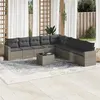 Image de Salon de jardin modulable VIDAXL resine tressee gris 10 pieces 62 x 62 x 69 cm