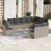 Image de Salon de jardin modulable vidaxl gris resine tressee 10 personnes 62 x 62 x 69 cm 10 pieces