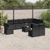 Image de vidaXL Salon de jardin 11 pcs avec coussins noir résine tressée 3251452