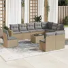 Image de Salon de jardin vidaXL 11 pièces avec coussins beige résine tressée
